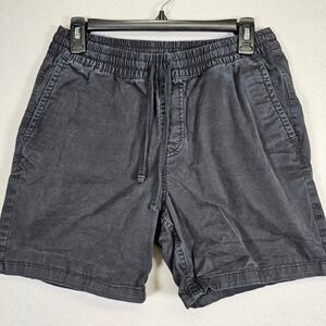 Vans Range Elastic Shorts Mens Small Black Relaxed Fit Drawstring Cotton Twill